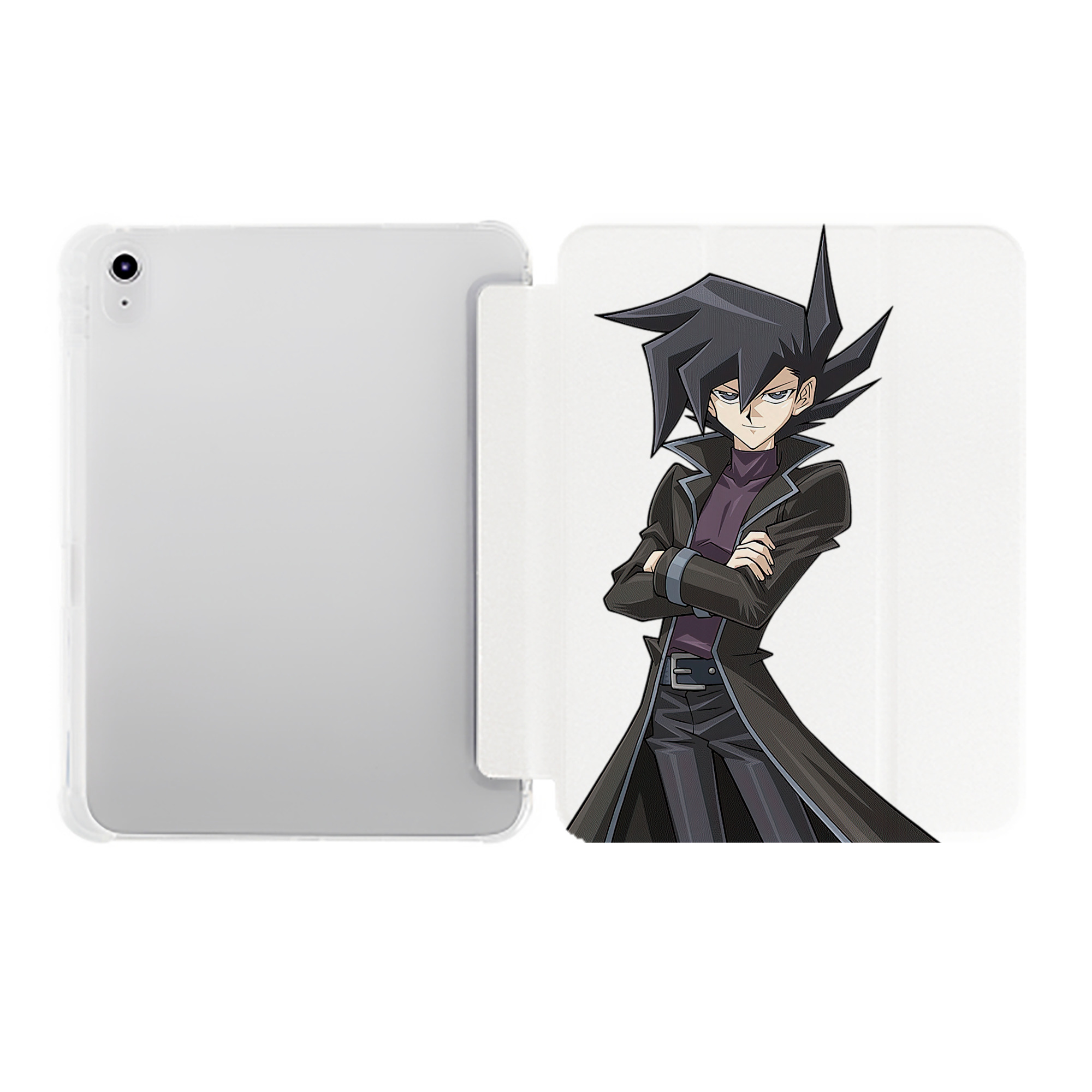 （画像用） 遊☆戯☆王 Yu-Gi-Oh! IPad ケース ペン収納付き 三つ折りスタンド PUレザー×シリコン 対応機種9.5/10.5/10.9インチ